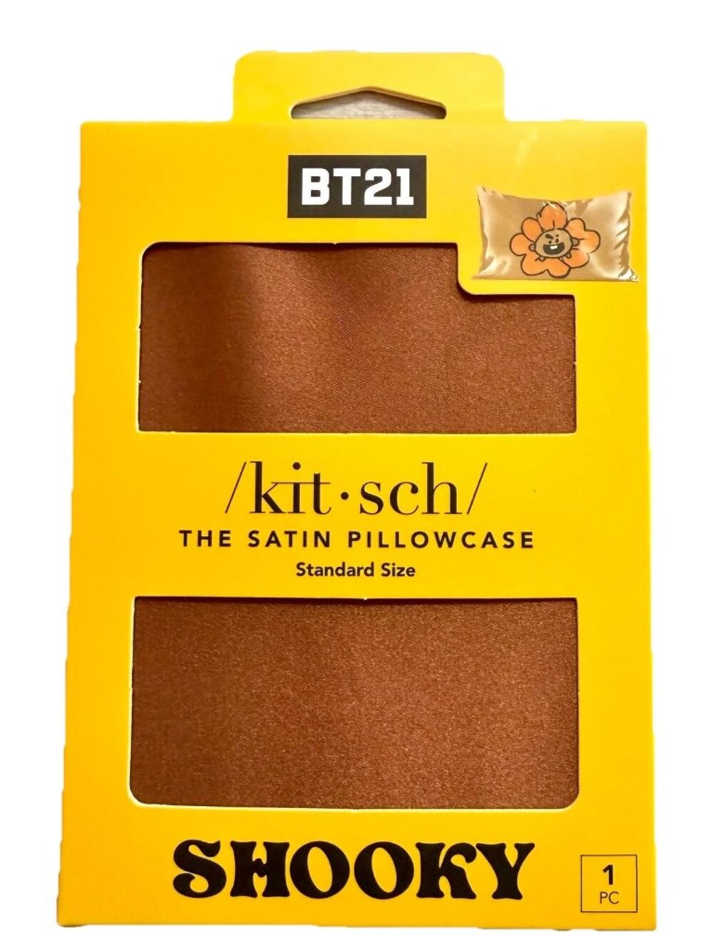 Kit•sch x BT21 Satin Floral Pillowcase in SHOOKY w/ Zipper in Standard/Queen New